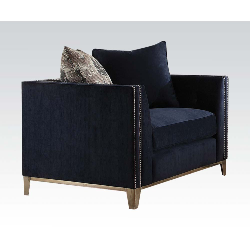 Phaedra Chair w/2 Pillows - Blue Fabric